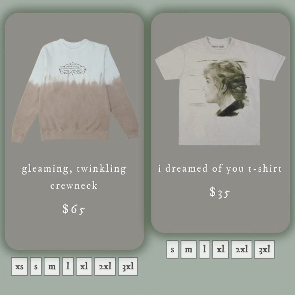 Taylor Swift “Gleaming, Twinkling” Gold Rush Crewneck Sweatshirt Evermore - Picture 3 of 7